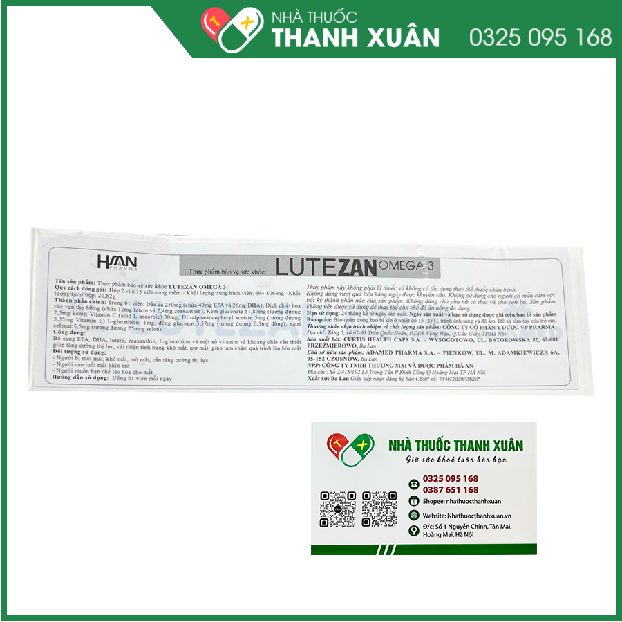 Lutezan Omega-3 giúp hỗ trợ tăng cường thị lực, hạn chế lão hóa mắt